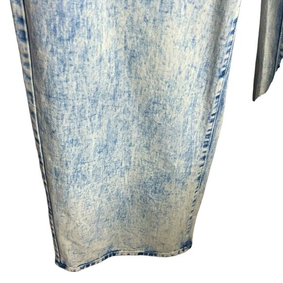 PLT PrettyLittleThing Acid Wash Seam Detail Corset Waist Jeans Size 12 - Picture 4 of 10